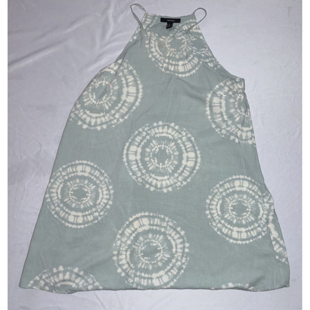 Forever 21  Blue/Green Tie Dye Design Halter Top Size Medium